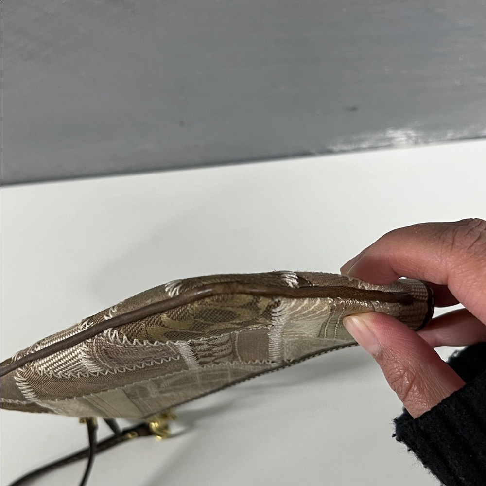 Coach Brown Patchwork Wristlet - Picture 13 of 14